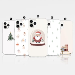 Christmas Phone Case, Aesthetic Winter pattern, Xmas Cover For iPhone 16 Pro, 14, 15, 13, 12, 11, XR, 8, Samsung S24, S23, A55, A54