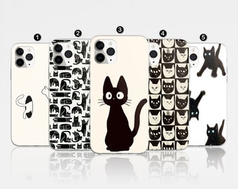 Vintage Art Cat Lover Phone Case, Clear TPU Cover