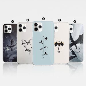 Custodia per telefono Dragon Fourth Fantasy Wing Custodia per drago per amanti dei libri, custodia da libro per iPhone 16 Pro, 14, 15, 13, 12, Samsung S24, A55 Pixel 8 Pro