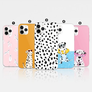 Dalmatiner Hund Handytasche, Hundeliebhaber Geschenk, Dalmatiner Flecken decken für iPhone 16 Pro, 14, 15, 13, 12, 11, XR, 8, Samsung S24, S23, A55, A54
