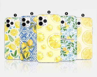 Lemon Italian Summer Phone Case, Citrus Design