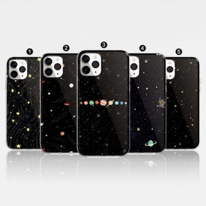 Planet Phone Case Moon Star Cover Space Aesthetics fit For iPhone 16 Pro 14, 15, 13, 12, 11, XR Samsung S24, S23, A55, Pixel 8 Pro
