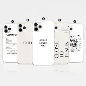 Jesus God Phone Case, Christian Bible verses Cover fit For iPhone 16 Pro, 14, 15, 13, 12, 11, XR, 8, Samsung S24, S23, A55, A54, Pixel 8 Pro