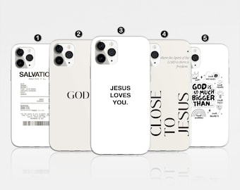 Kristet bibelvers-telefonskal: Jesus Guds design-fodral iPhone 17 Pro Max, 16e, 15, 14, 12 & Samsung S25 Ultra, S24 FE, A56, Pixel 9 Pro 8