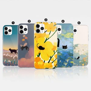 Funny Cat Phone Case Cat Meme Cat lover Cute Cat Art Cover For iPhone 16 Pro, 14, 15, 13, 12, 11, XR Samsung S24, S23, A55, A54, Pixel 8 Pro