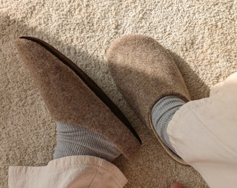 New colors! Wool clogs with leather sole