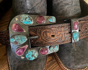 Handmade Turquoise Western Buckle