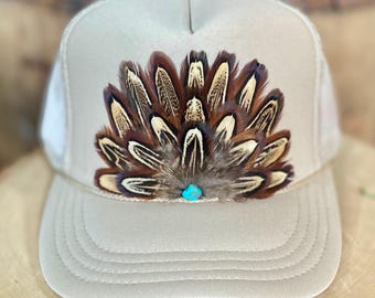 YOUNG ADULT ..Trucker Hat in khaki, cowgirl, rodeo