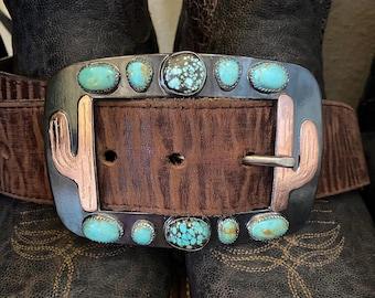 Handmade Turquoise Western Buckle
