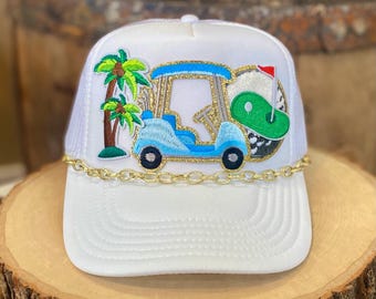 Patch Trucker Hat - golf, women golfer