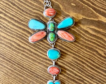 Turquoise Dragon fly Lariat