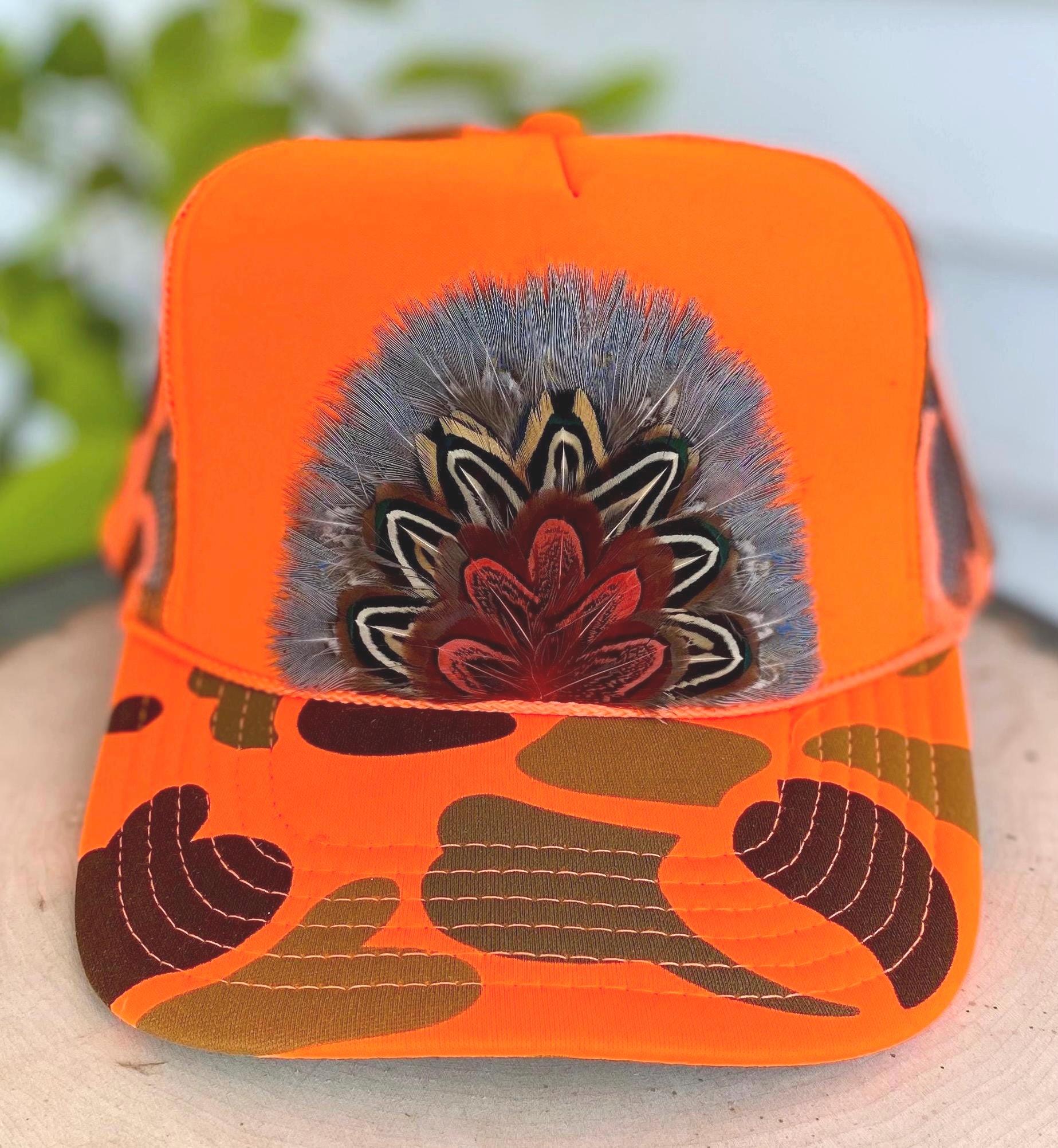 ? New Black Baseball Hat w/ Stella & Dot Plume Feather Brooch | New Chicago Blackhawks Embroidered Feather Hat – Blackout  main image 2