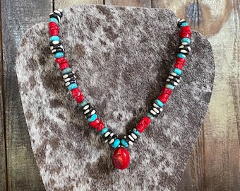 Handmade Bamboo Coral Necklace
