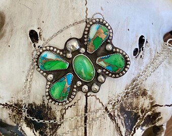 Turquoise Butterfly Necklace, 925 Sterling Silver, Cielo Stone