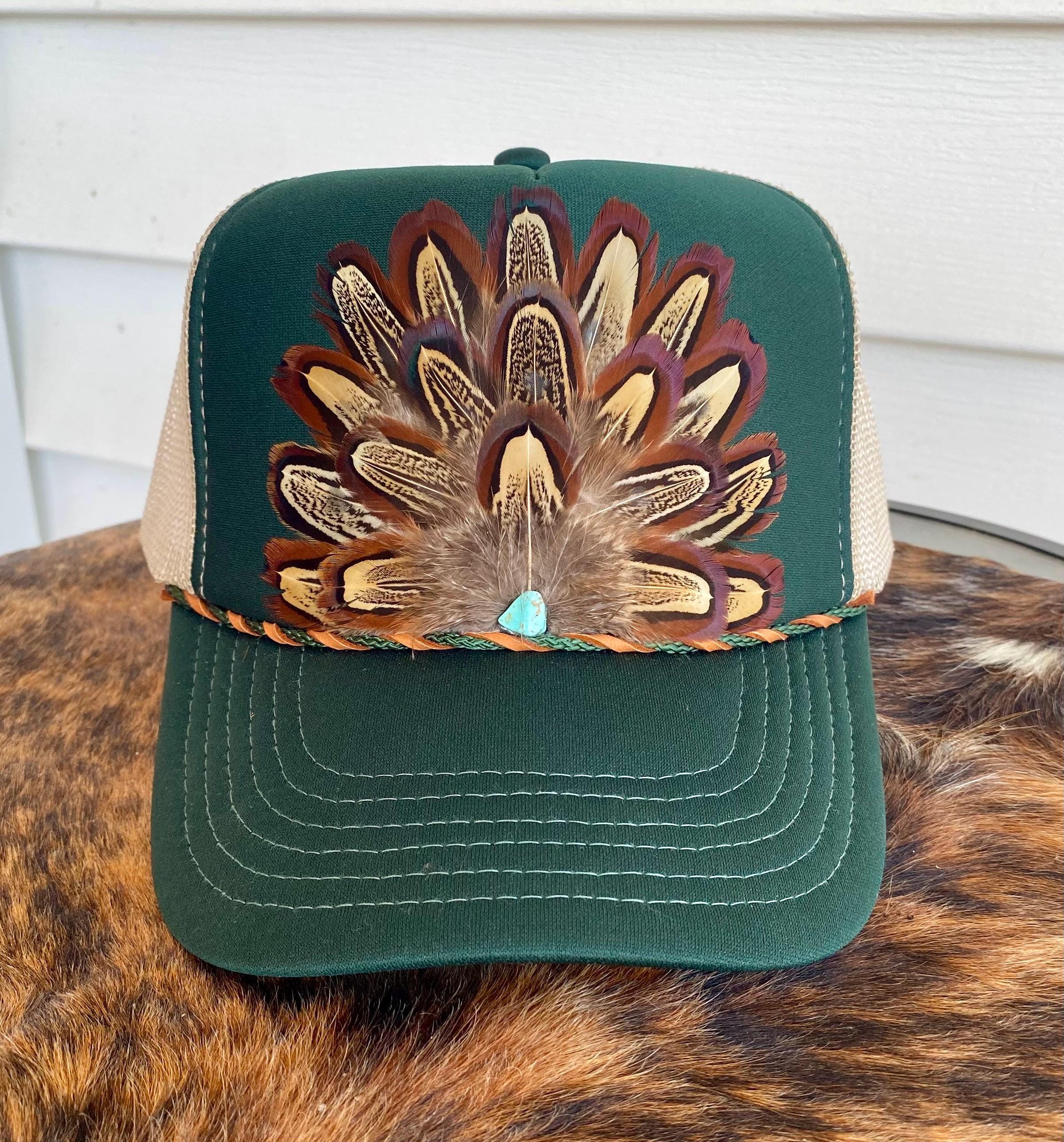 Cowhide Embossed Cap with Leather Patch Leather Patch Trucker Style Hat - Nevada Stamp – Ox & Pine main image 4
