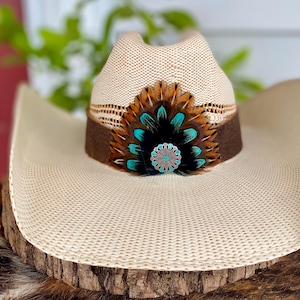 HATBAND Western Feathered Cowboy Hatband, Cowgirl Hat Band