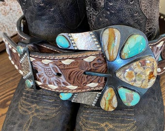 Handmade Turquoise Western Buckle