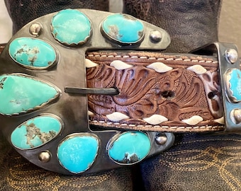 Handmade Turquoise Western Buckle