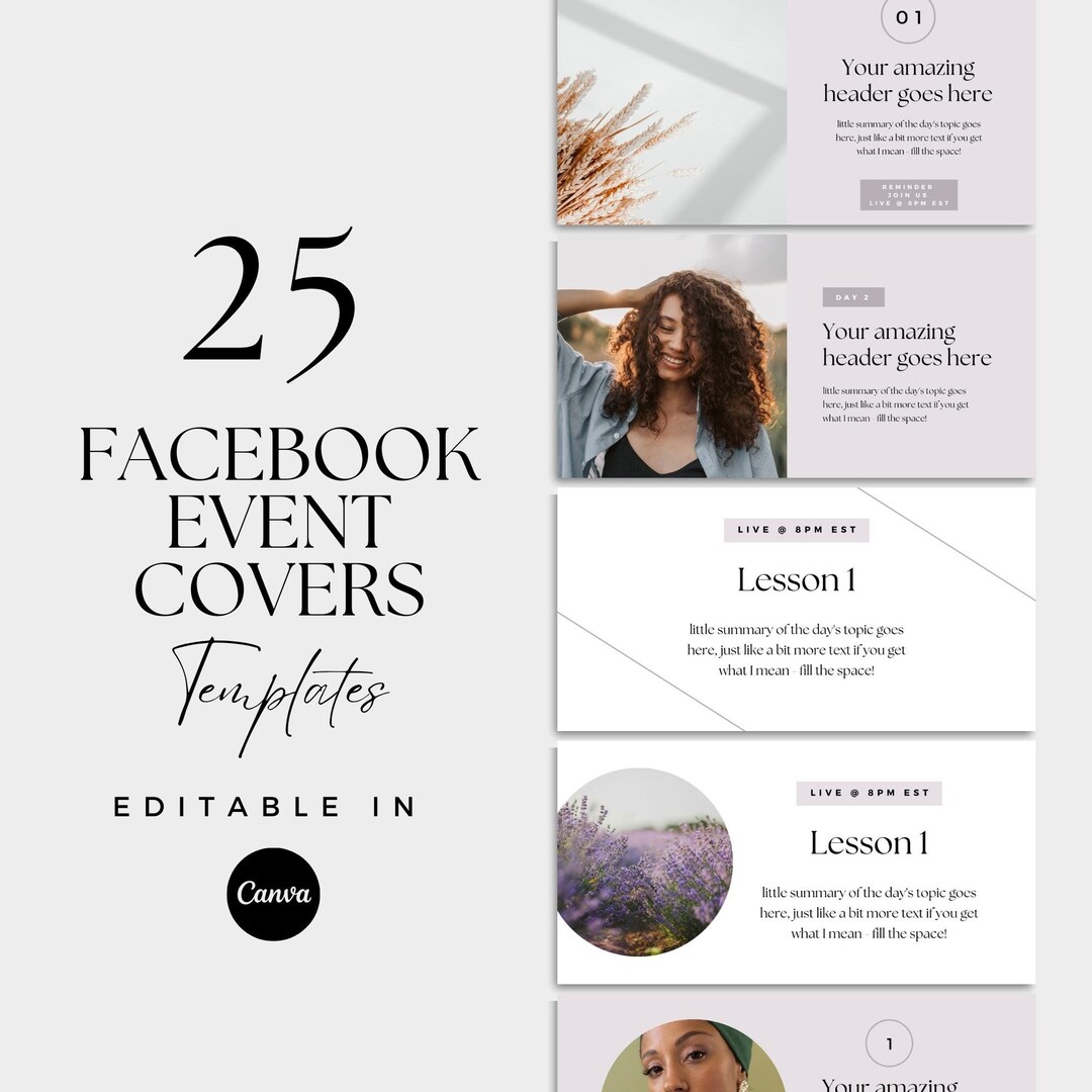 25 Facebook Cover Templates Canva Facebook Event Banners Etsy