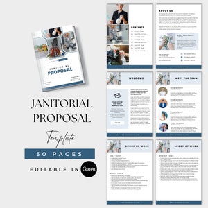 Janitorial Proposal | Cleaning Contract | Cleaning Service Proposal | Commercial Office Building Cleaning Business | Instant Download