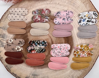 Juego de 4 pinzas para el pelo para bebés, niñas y mujeres, pinzas de tela con diseño floral vintage, pinzas de tela con broche, pinzas para el pelo para invierno y otoño.