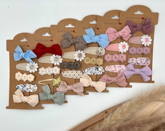 5er Set Baby Kinder Baby Haarspangen Haarclip Haarschleife Stoffclip Floral Vintage Clips Stoffhaarklammer Snapclip Haarspangen Weihnachten