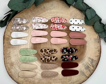 Juego de 4: pinzas para el pelo para bebés, niños, niñas y mujeres, pinzas de tela, pinzas vintage florales, horquillas de tela, pinzas a presión, pinzas para el pelo para invierno y otoño.