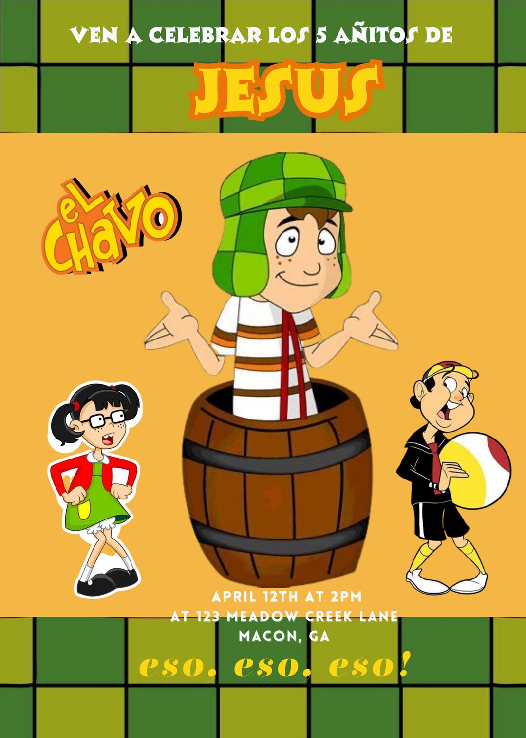 Chavo Del Ocho Invite - Etsy