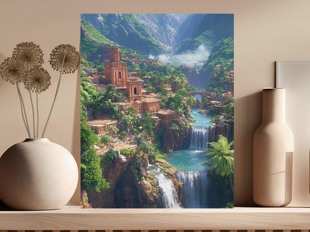 Waterfall Nature Poster Printable Landscape Wallart Digital Download - Etsy