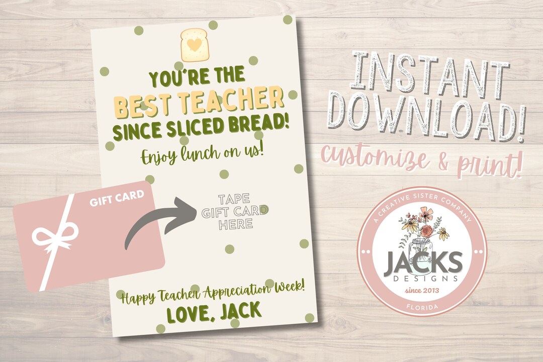 Panera Inspired Teacher Appreciation Gift Card Holder End of Etsy