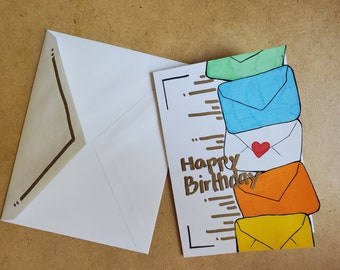 Happy Birthday card for Family, Friends, or Coworkers - Handmade Card