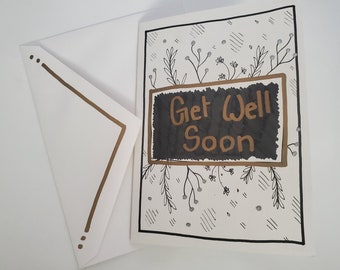 Get Well Soon / Sympathy / Feel better card / Encouraging - Handmade Card