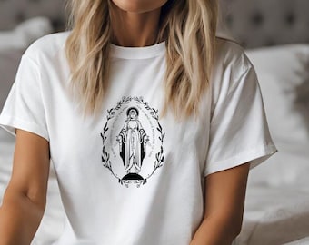 Miraculous Medal Shirt: Blessed Virgin Mary Catholic T-Shirt