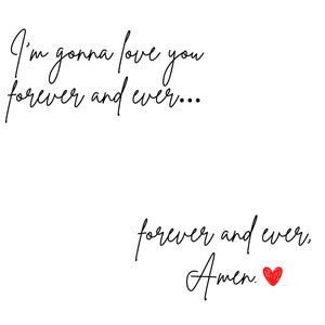 Forever and Ever, Amen Print Download | Valentine&#39;s Gift Print | Country Love Songs Lyrics Printable Download