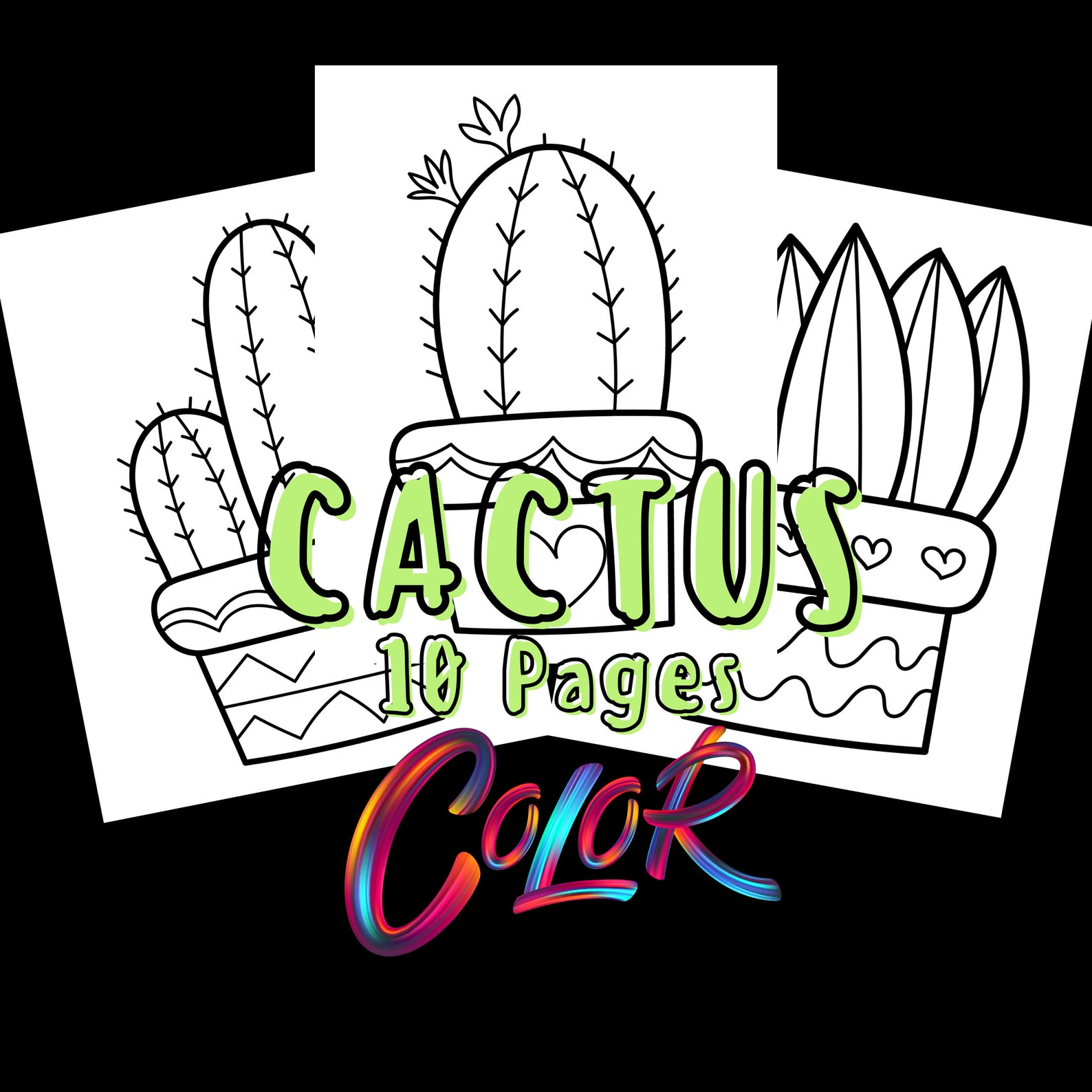 Cactus Coloring Book Pages | 10 Printable Cactus Pages Colouring Book ...