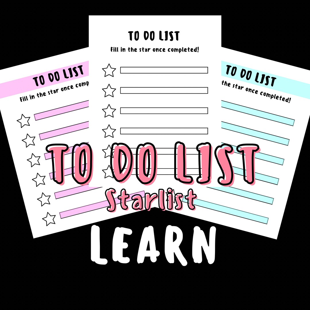 Kids to Do List | Printable PDF to Do Chart With Stars to Fill When ...
