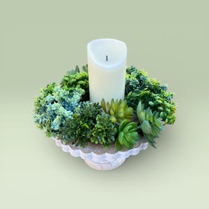 Succulent Centerpiece With Candles - Etsy