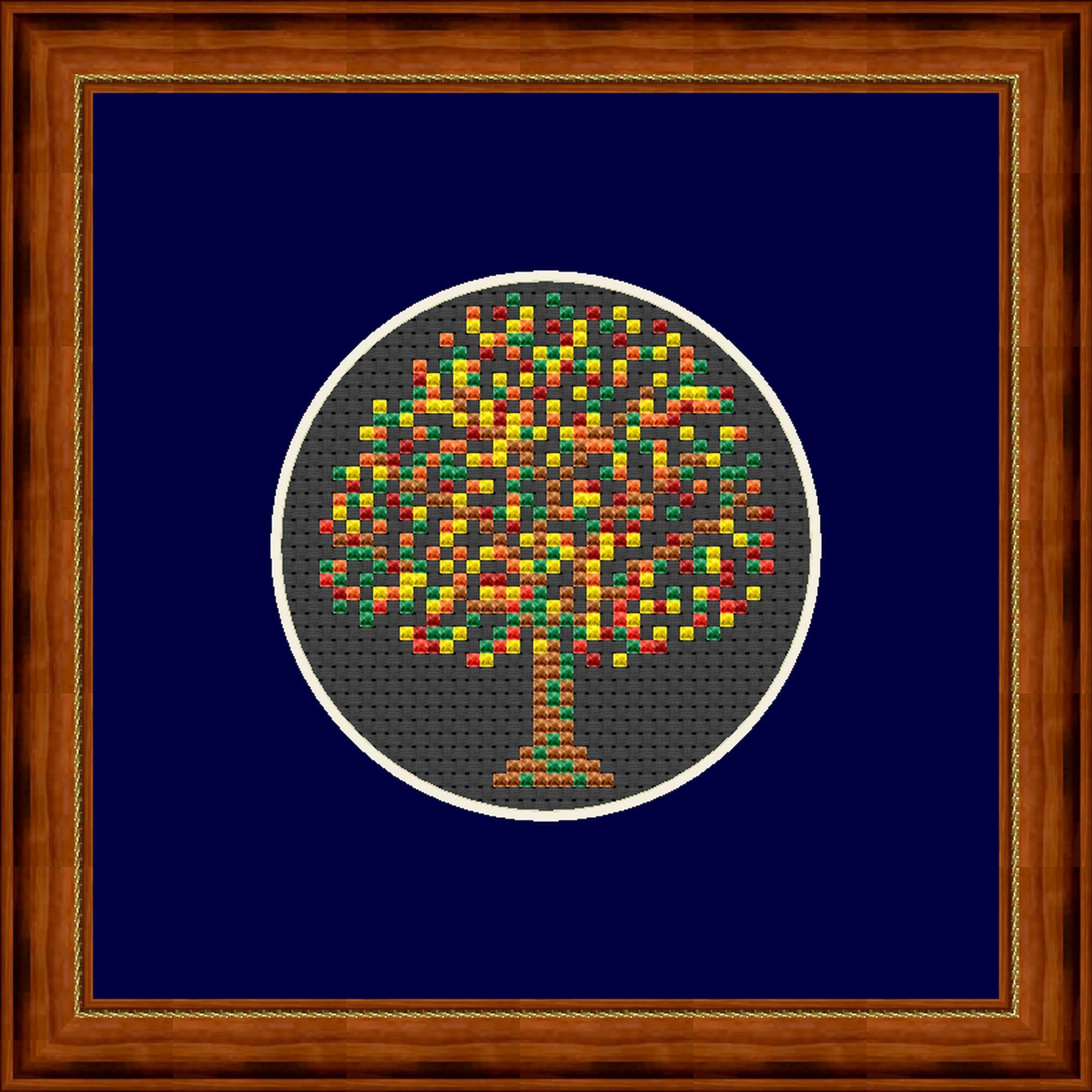Miniature Cross Stitch Pattern Tree of Life. Embroidery for Etsy