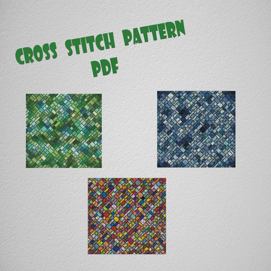 Cross Stitch Pattern Blocks Diagonally / Instant Pdf Download