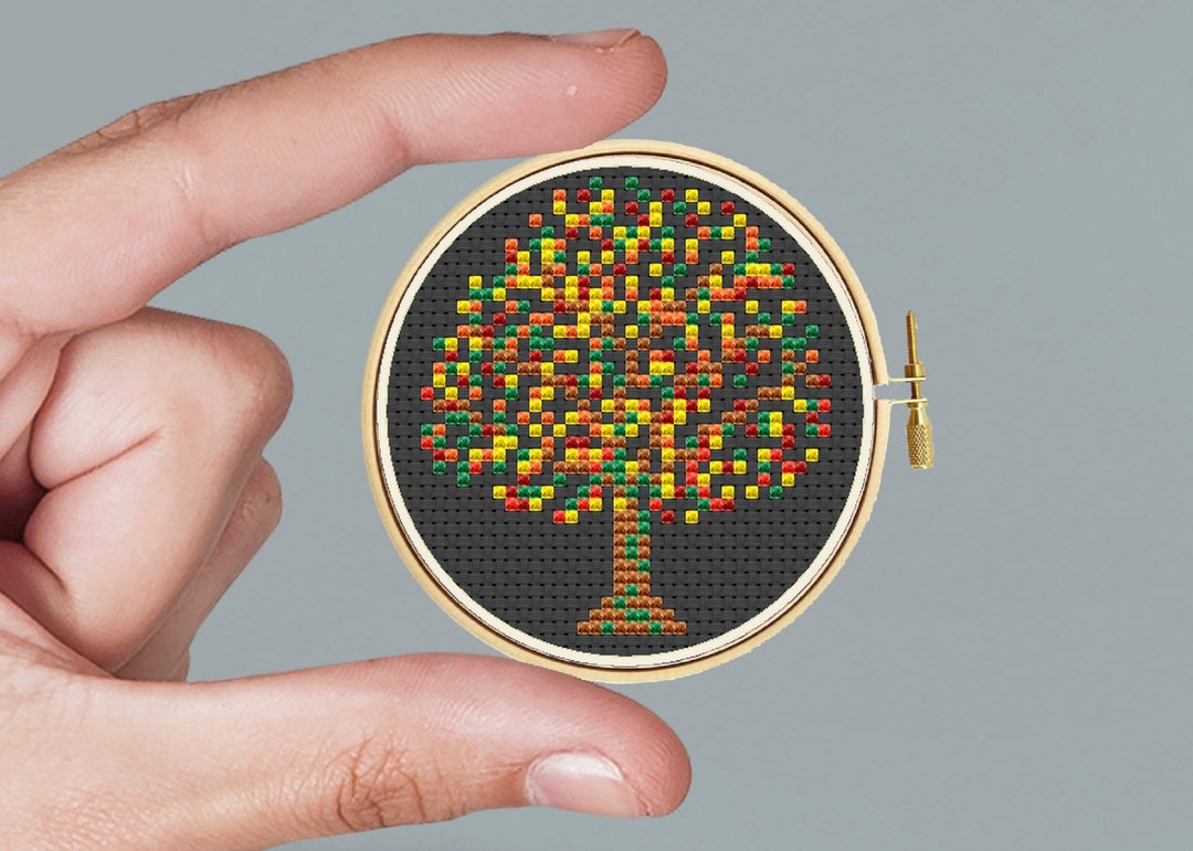 Miniature Cross Stitch Pattern Tree of Life. Embroidery for Etsy