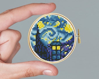 Starry Night Cross Stitch Pattern: Van Gogh Inspired (PDF Pattern)