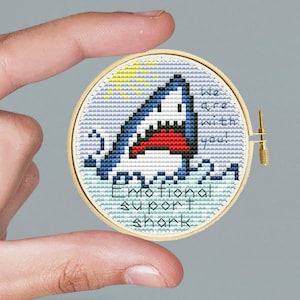 Cross stitch pattern Shark emotional support embroidery Funny shark sea creatures Silly cross stitch patterns Cute animal pattern You and me