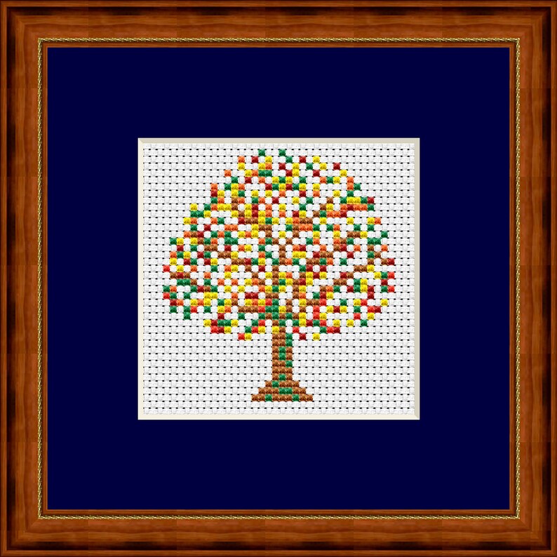 Miniature Cross Stitch Pattern Tree of Life. Embroidery for Etsy