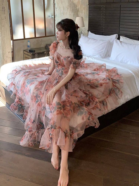 Dress Tea Party Floral Women Dresses Evening Party Dress - Etsy