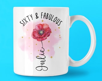 60th Birthday Mug For Women, Personalized Gift for 60 Year Old Woman