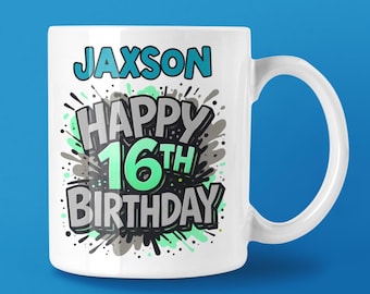 16th Birthday Mug, 16 Year Old Birthday Present, Sixteenth Coaster