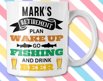 Fishing Retirement Plan Mug, Gift for Him