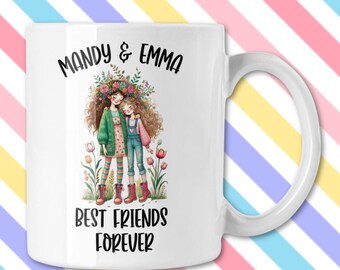 Personalised Friendship Mug, Friends Forever Gift for a Woman or Girl