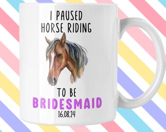Taza personalizada para dama de honor, regalo de boda para amantes de la equitación