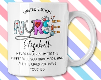 Nurse Gift, Nurse Mug Personalised, Retirement Present for Nurse, Nurse Appreciation Gift, Nurse Secret Santa Gift Idea, Nurse Coaster